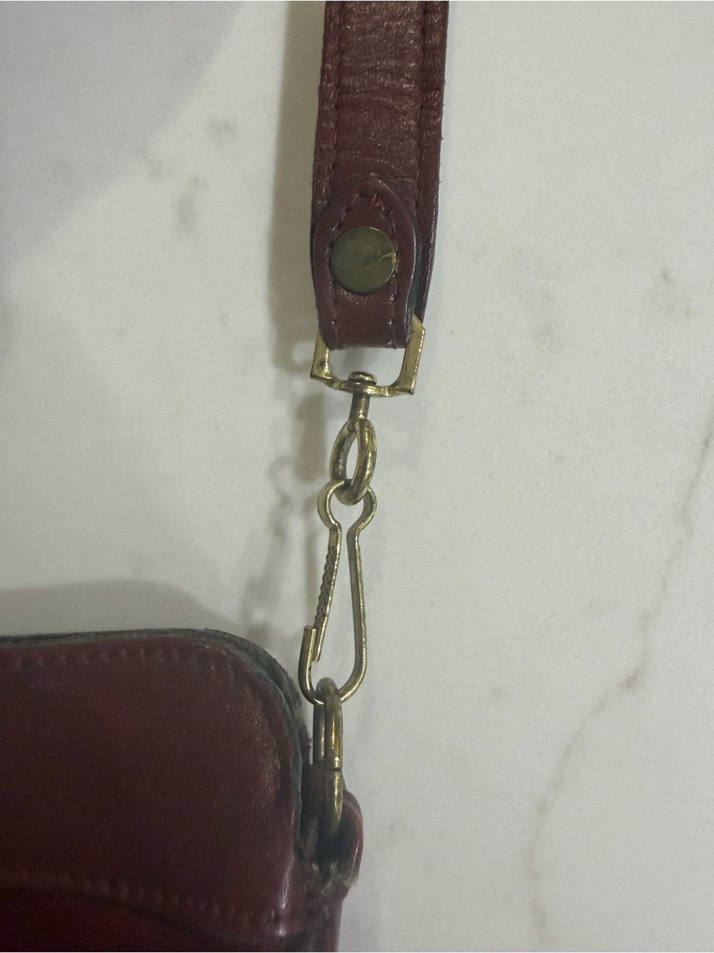 Vintage Etienne Aigner Burgundy Two-Tone Leather/Suede Shoulder Bag - Picture 8 of 8